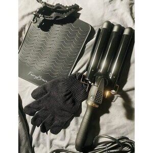 New 3 Barrel Curling Iron Wand - Triple Hair Waver & Crimper for Beach Waves Set